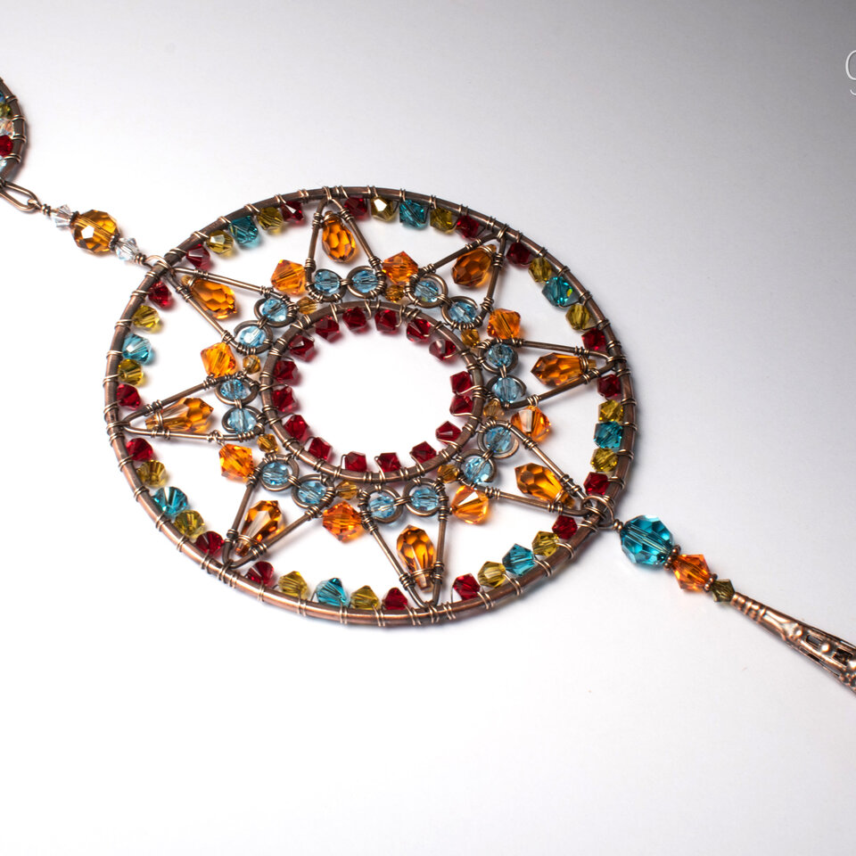 STARFLOWER SWAROVSKI CRYSTAL WINDOW SUNCATCHER IN MIXED METALS