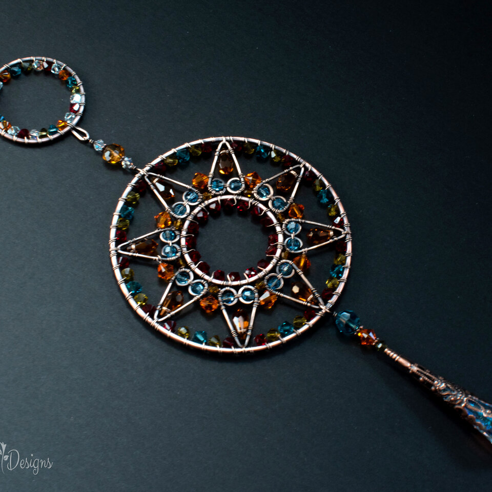 STARFLOWER SWAROVSKI CRYSTAL WINDOW SUNCATCHER IN MIXED METALS