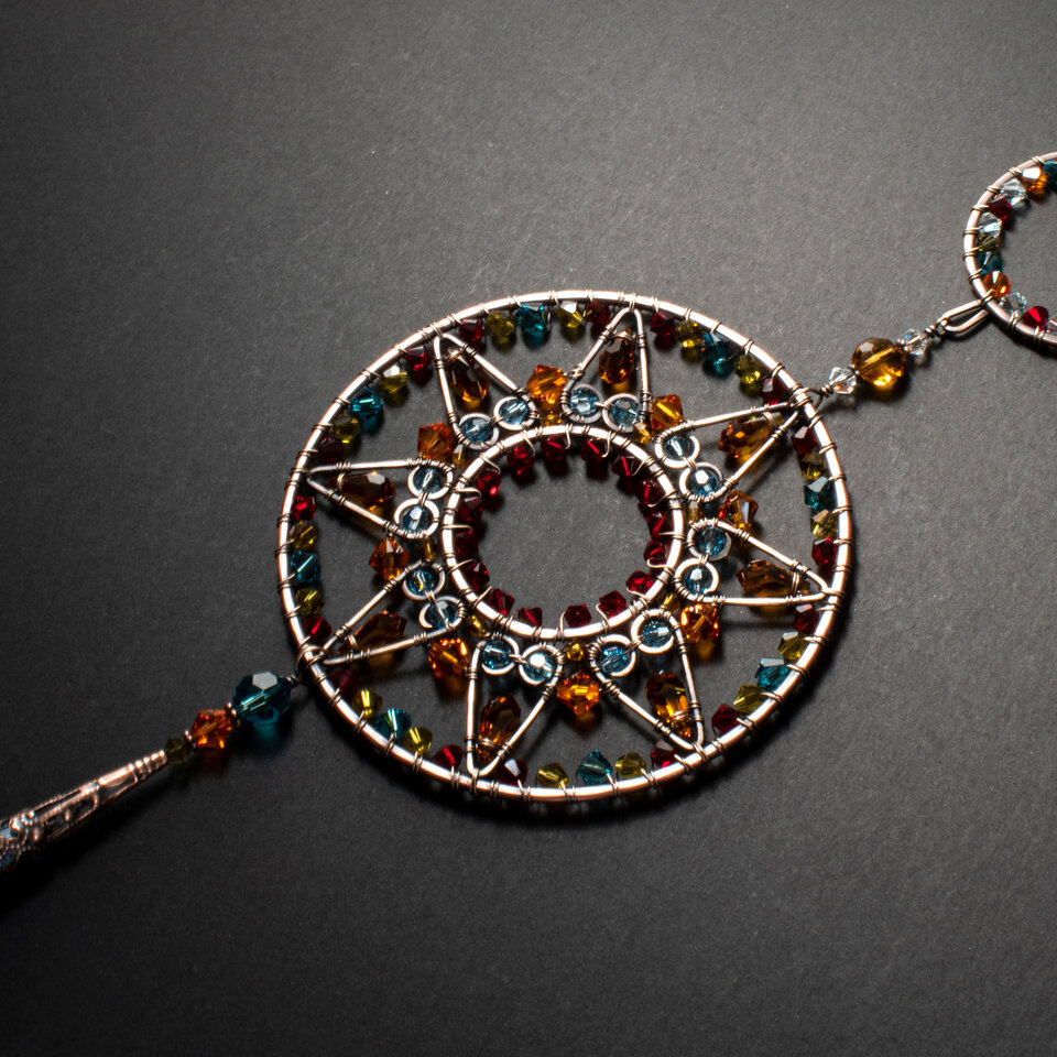 STARFLOWER SWAROVSKI CRYSTAL WINDOW SUNCATCHER IN MIXED METALS