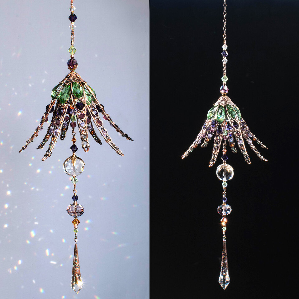 LONG LILY CRYSTAL CHANDELIER STYLE WINDOW SUNCATCHER