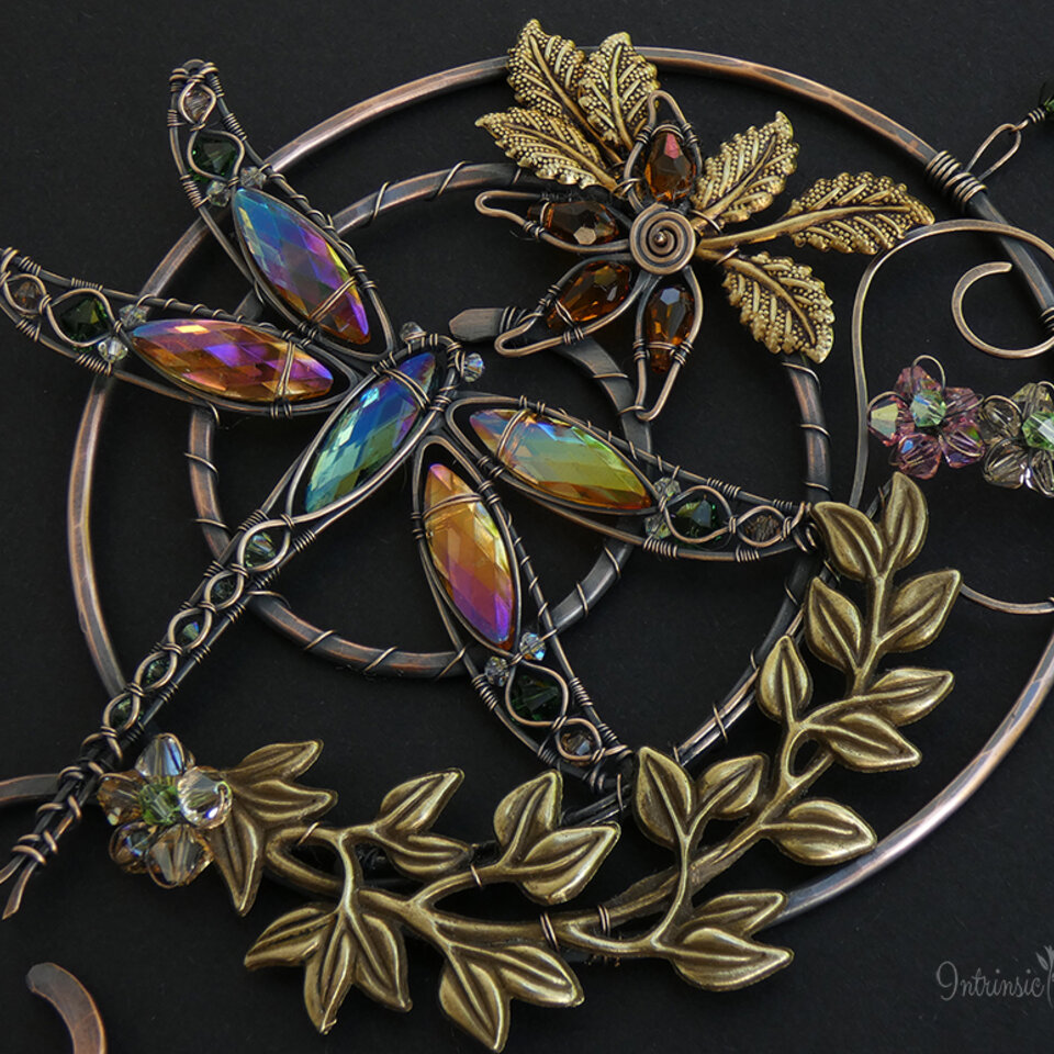 DRAGONFLY SWAROVSKI CRYSTAL WINDOW SUNCATCHER IN MIXED METALS