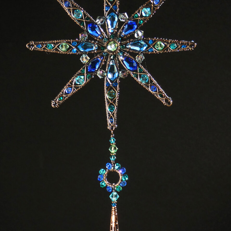 STAR MANDALA SWAROVSKI CRYSTAL WINDOW SUNCATCHER