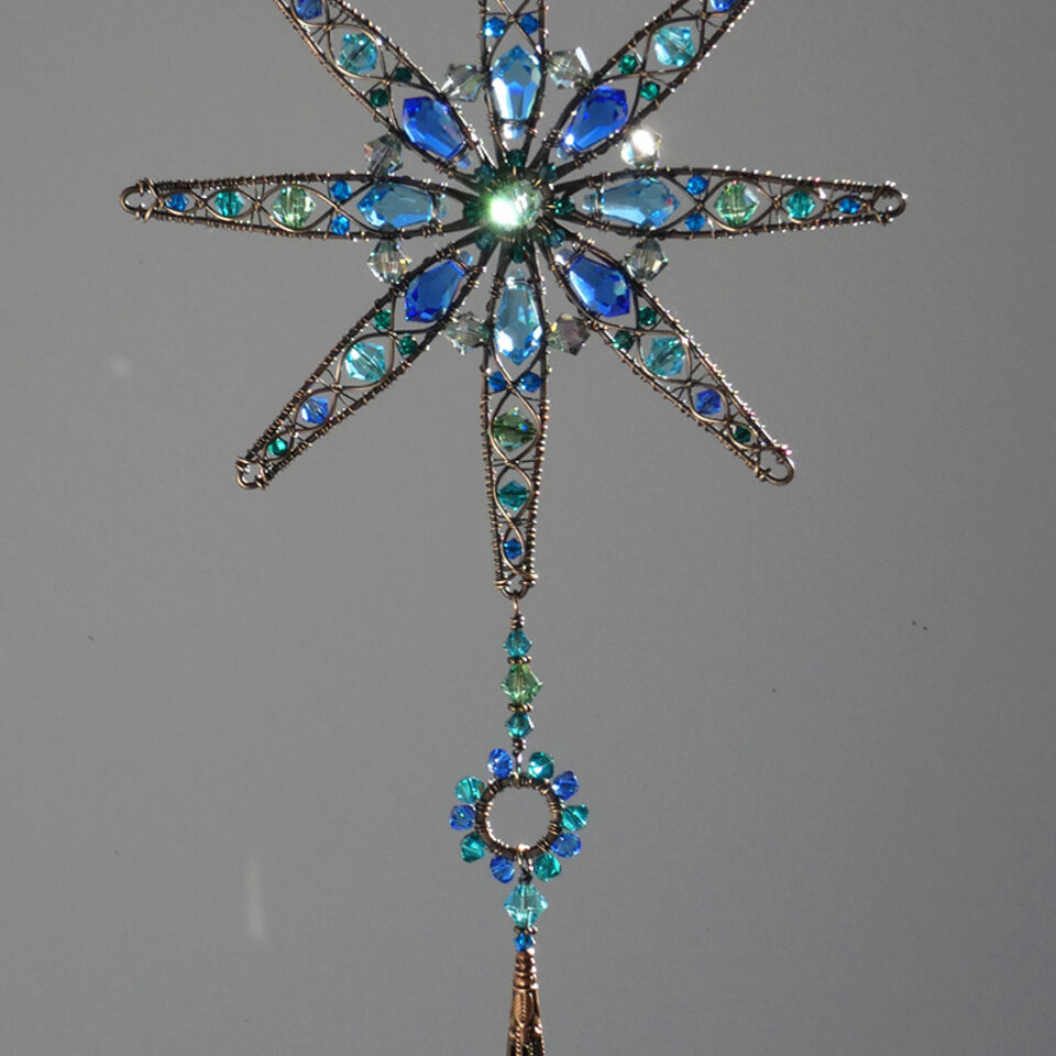 STAR MANDALA SWAROVSKI CRYSTAL WINDOW SUNCATCHER