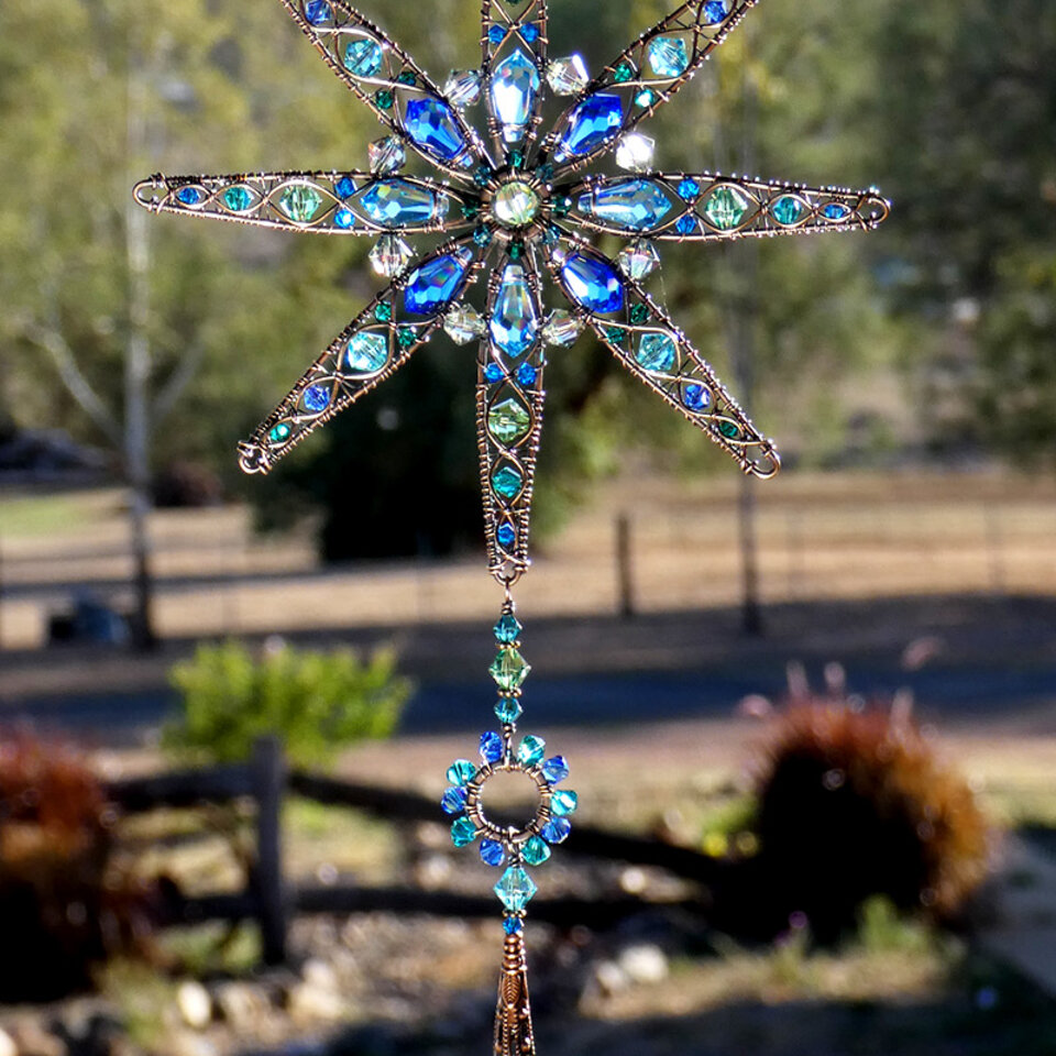 STAR MANDALA SWAROVSKI CRYSTAL WINDOW SUNCATCHER
