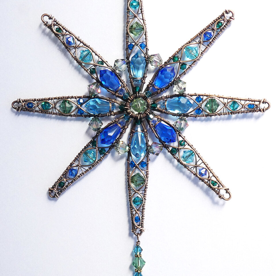 STAR MANDALA SWAROVSKI CRYSTAL WINDOW SUNCATCHER
