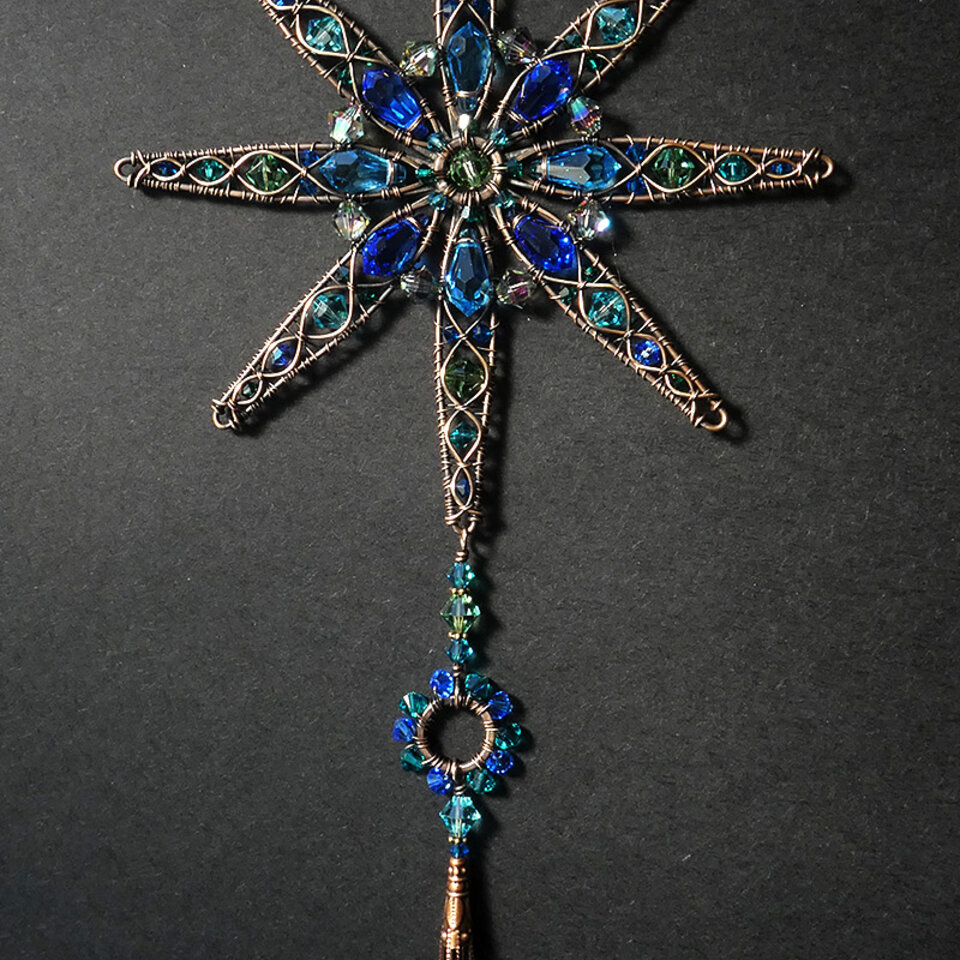 STAR MANDALA SWAROVSKI CRYSTAL WINDOW SUNCATCHER