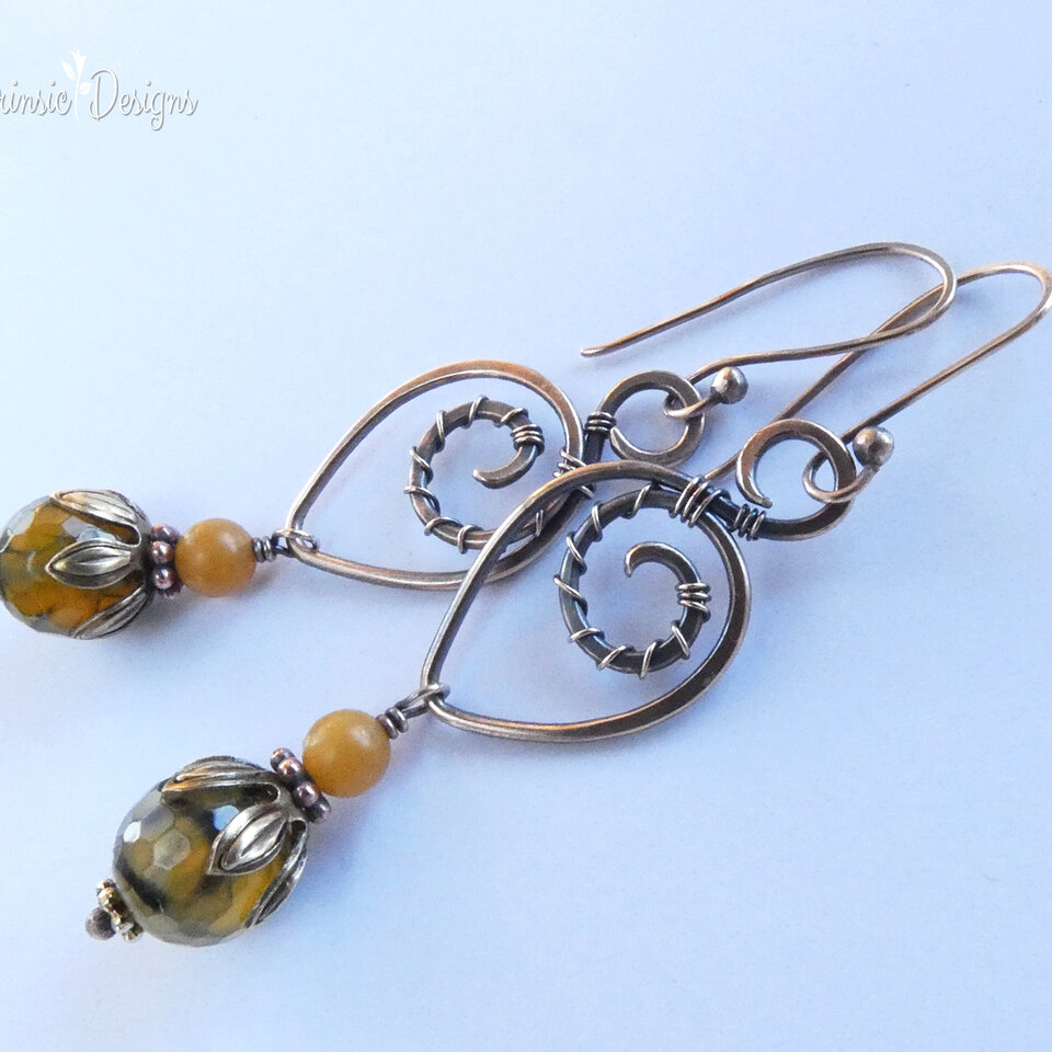 AGATE AND MIXED METAL EARRINGS