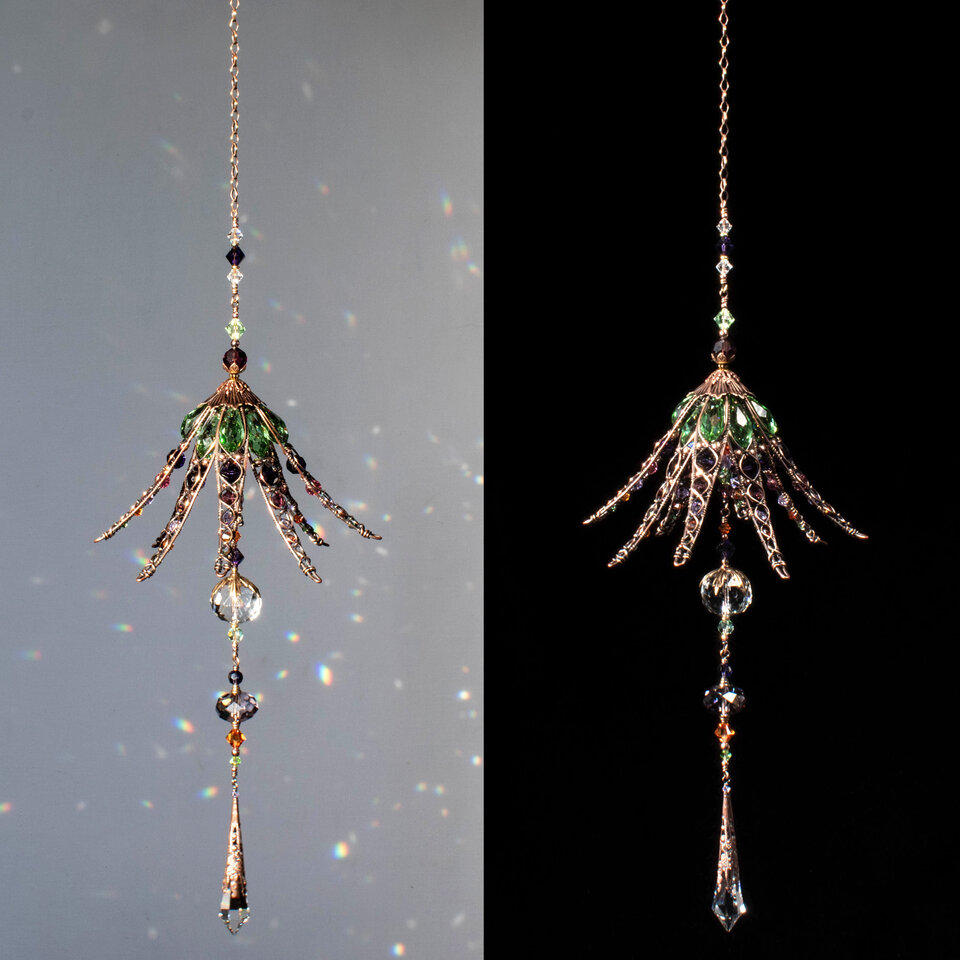 LONG LILY CRYSTAL CHANDELIER STYLE WINDOW SUNCATCHER