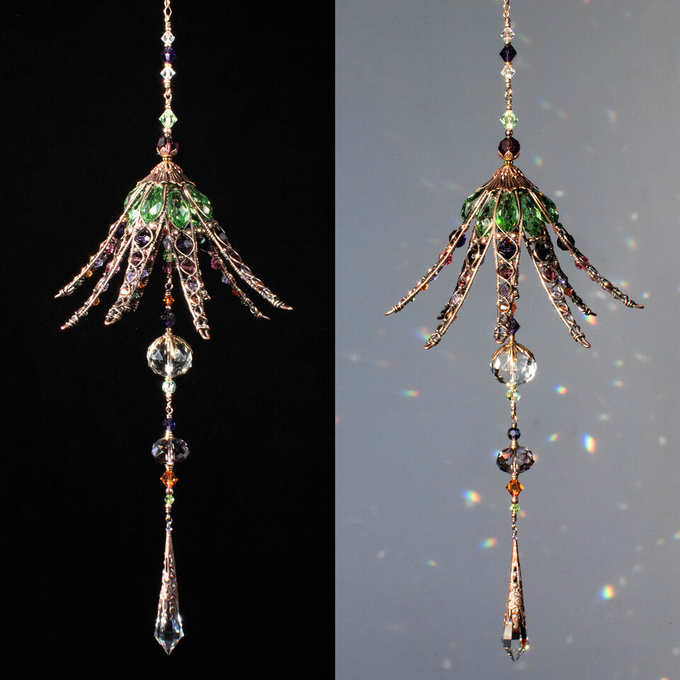 LONG LILY CRYSTAL CHANDELIER STYLE WINDOW SUNCATCHER