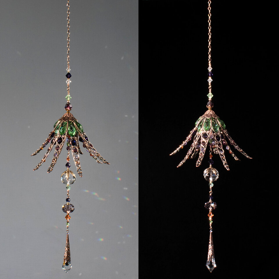 LONG LILY CRYSTAL CHANDELIER STYLE WINDOW SUNCATCHER
