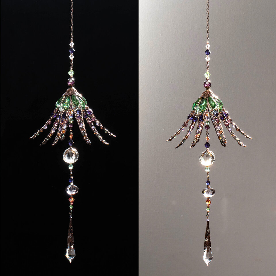 LONG LILY CRYSTAL CHANDELIER STYLE WINDOW SUNCATCHER