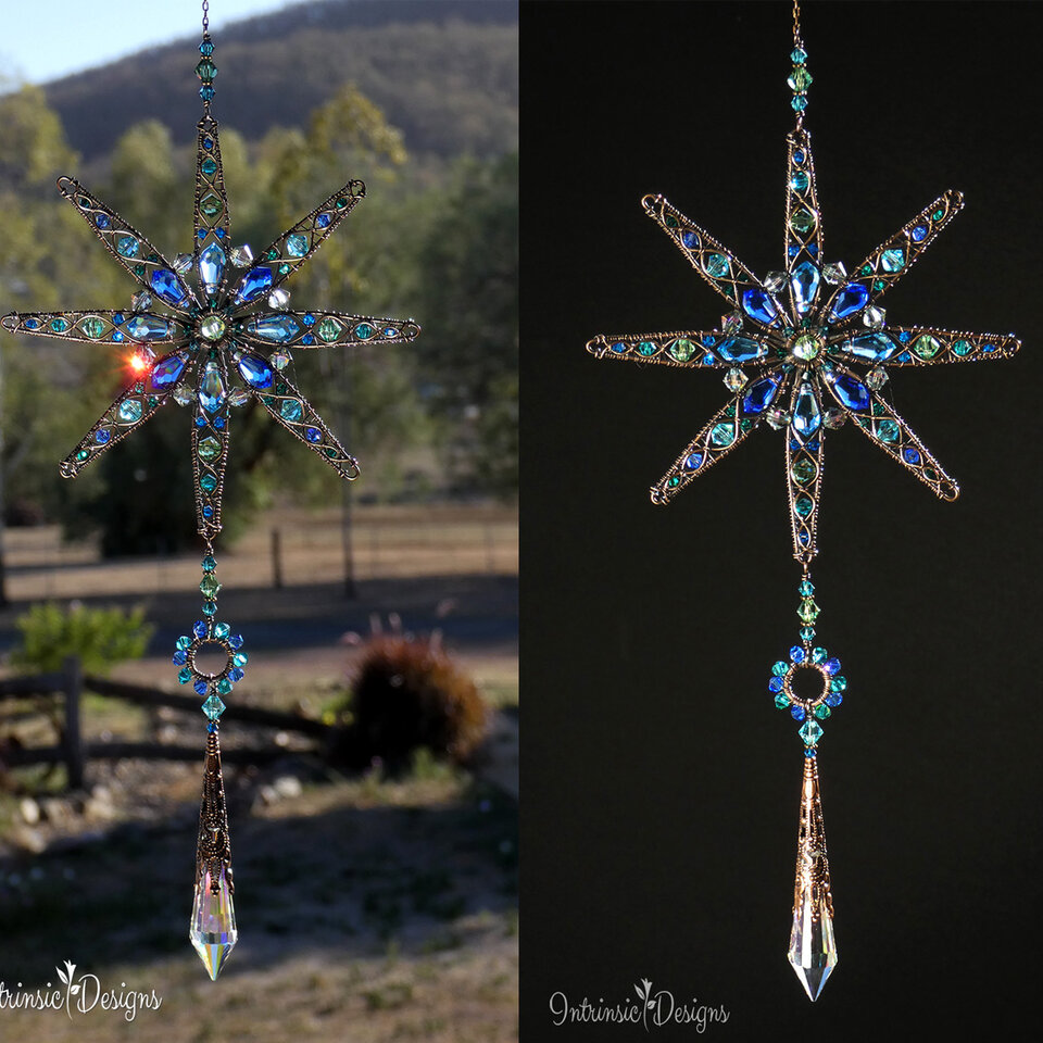STAR MANDALA SWAROVSKI CRYSTAL WINDOW SUNCATCHER