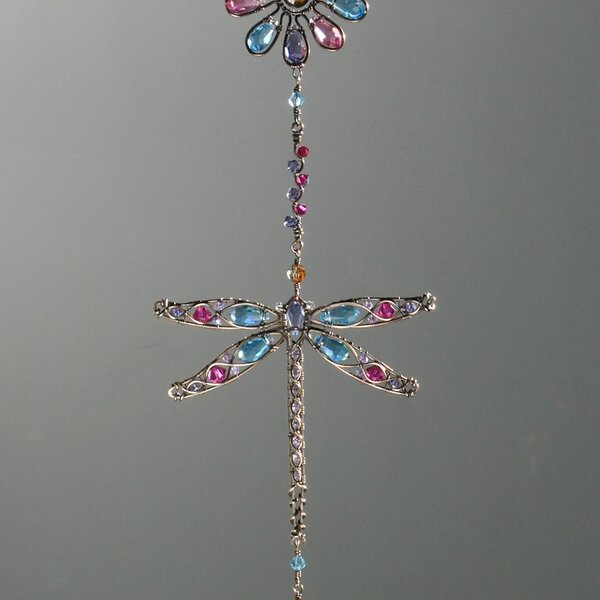 DRAGONFLY SWAROVSKI CRYSTAL WINDOW SUNCATCHER IN BRONZE