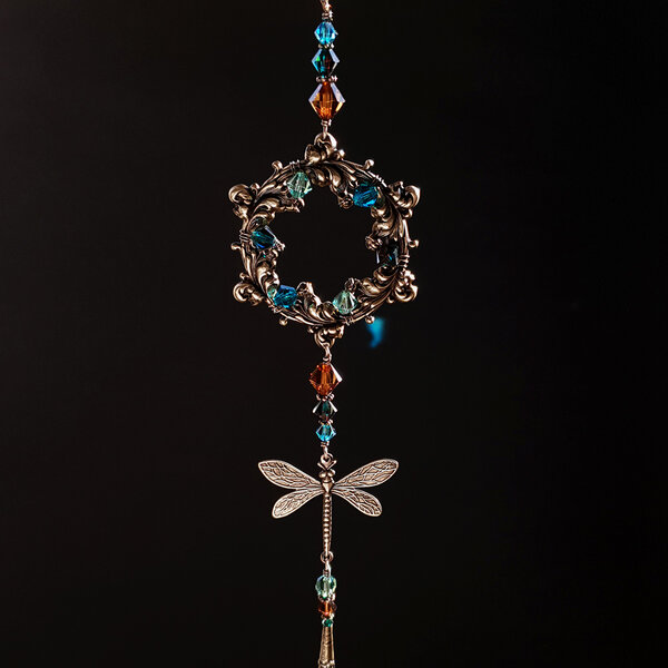 DRAGONFLY SWAROVSKI CRYSTAL WINDOW SUNCATCHER