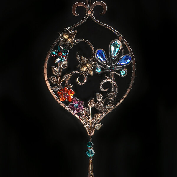 BEE SWAROVSKI CRYSTAL WINDOW SUNCATCHER IN MIXED METALS