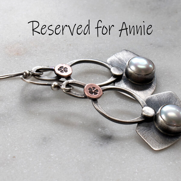 RESERVED FOR ANNIE ....  FRESHWATER PEARL STERLING SILVER EARRINGS WITH 935 ARGENTIUM SILVER EAR WIRES