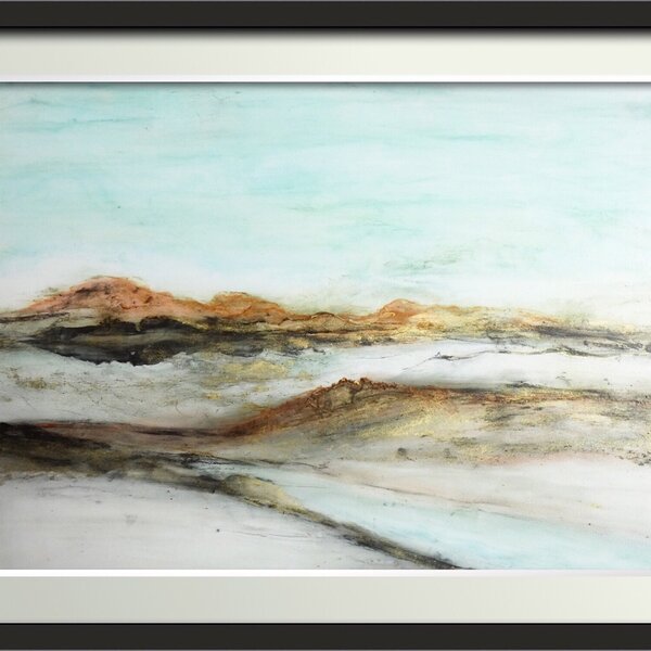 ORIGINAL ABSTRACT LANDSCAPE ....  ALCOHOL INK ART ON YUPO PAPER ... A4 SIZE ...  30 X 21cm (11.8” x 8.2”)