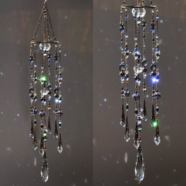 BLUE CHANDELIER STYLE LONG CRYSTAL SUNCATCHER