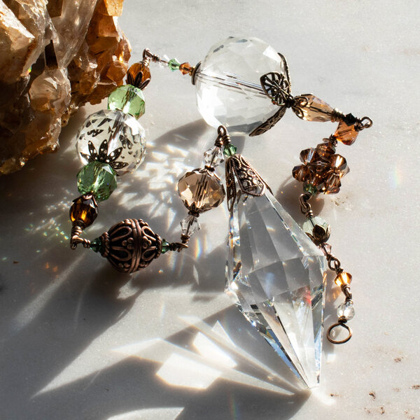 MINIMALIST BOHO STYLE LONG CRYSTAL SUNCATCHER