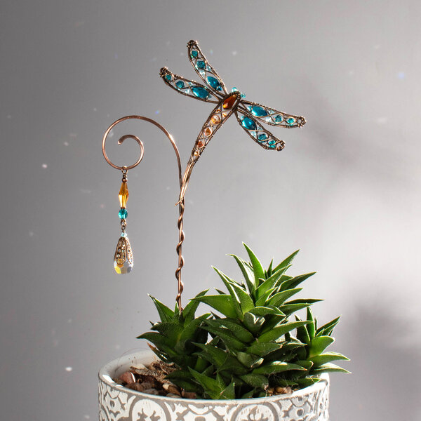 DRAGONFLY DECORATIVE PLANT STAKE SUNCATCHER