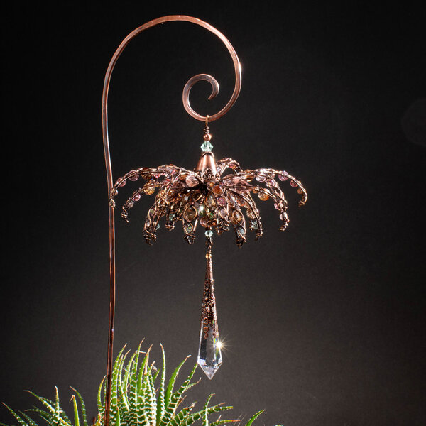 "CHRYSANTHEMUM"  LARGE DECORATIVE CRYSTAL POT PLANT SUNCATCHER