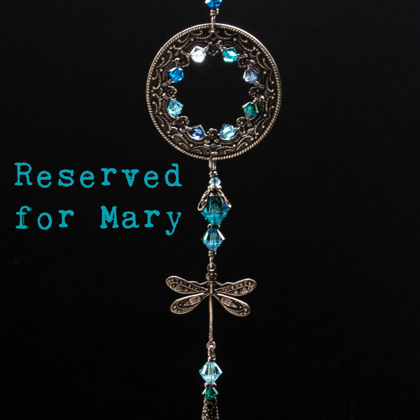 RESERVED FOR MARY...... SWAROVSKI CRYSTAL DRAGONFLY CAR REAR-VIEW MIRROR DANGLE .... ADJUSTABLE