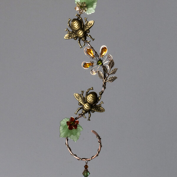 BEE SWAROVSKI CRYSTAL WINDOW SUNCATCHER IN MIXED METALS