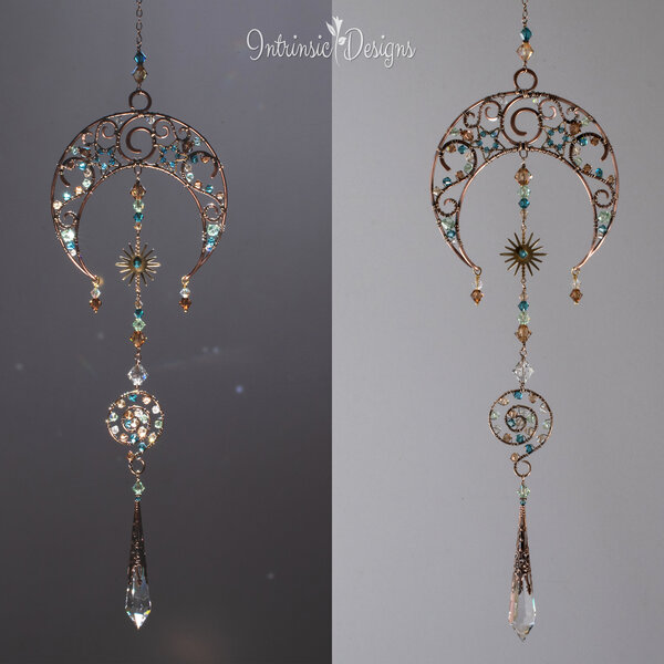MOON STARBURST ... WINDOW SUNCATCHER WITH SWAROVSKI CRYSTALS