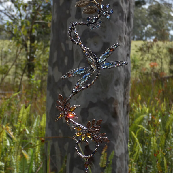 DRAGONFLY SWAROVSKI CRYSTAL WINDOW SUNCATCHER IN MIXED METALS