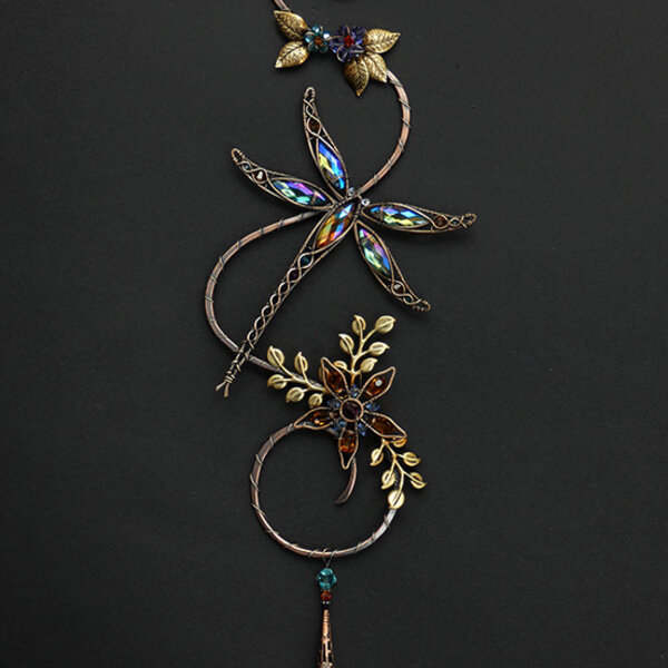 DRAGONFLY SWAROVSKI CRYSTAL WINDOW SUNCATCHER IN MIXED METALS