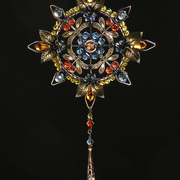 DRAGONFLY MANDALA SWAROVSKI CRYSTAL WINDOW SUNCATCHER