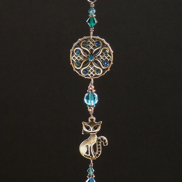 RESERVED FOR TONI ..... CAT CAR REAR VIEW MIRROR DANGLE .... ADJUSTABLE