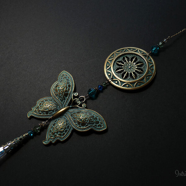 Clone of BUTTERFLY SWAROVSKI CRYSTAL WINDOW SUN CATCHER WITH MANDALA