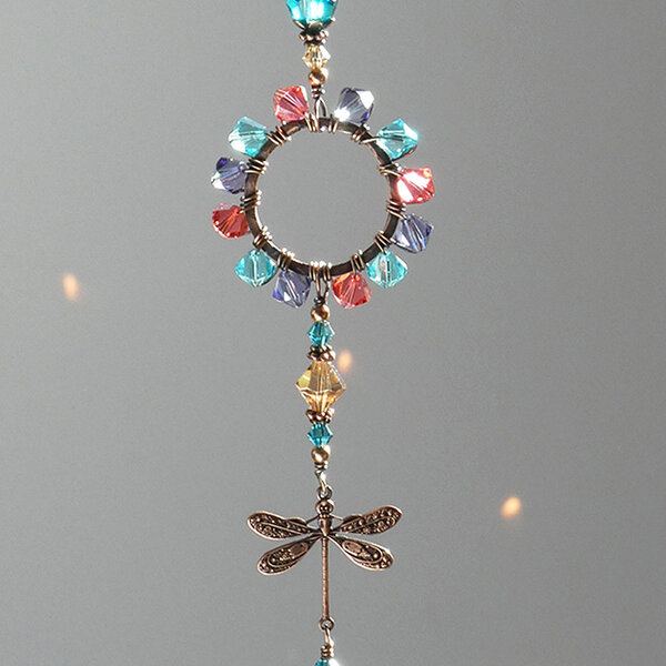 SWAROVSKI CRYSTAL DRAGONFLY CAR REAR VIEW MIRROR DANGLE .... ADJUSTABLE