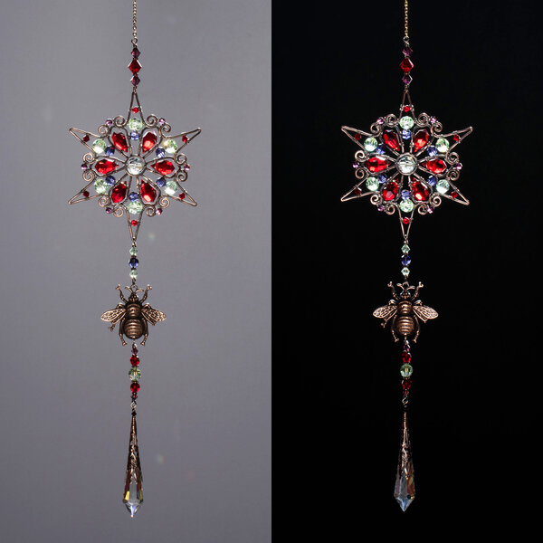 BEE & MANDALA MIXED CRYSTAL WINDOW SUNCATCHER