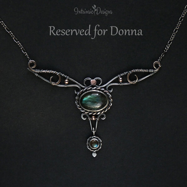 RESERVED FOR DONNA  Labradorite Mixed Metal Pendant Necklace