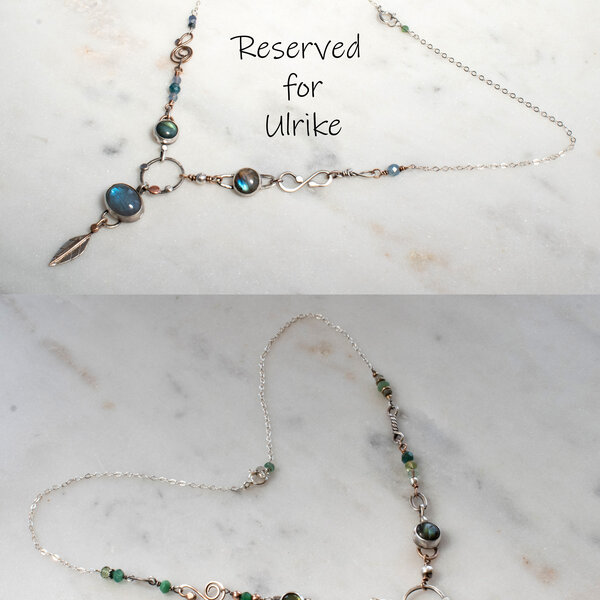 RESERVED FOR ULRIKE ...  STERLING SILVER AND MIXED METAL NECKLACE