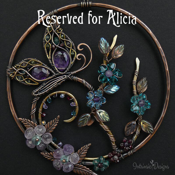 RESERVED FOR ALICIA DEPOSIT ... BUTTERFLY CRYSTAL & GEMSTONE SUNCATCHER
