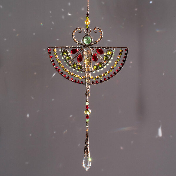 ART NOUVEAU INSPIRED MOTH / BUTTERFLY SWAROVSKI, PRECIOSA & AUSTRIAN CRYSTAL WINDOW SUNCATCHER
