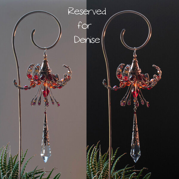 RESERVED FOR DENISE "TIGER LILY" DECORATIVE CRYSTAL POT PLANT SUNCATCHER