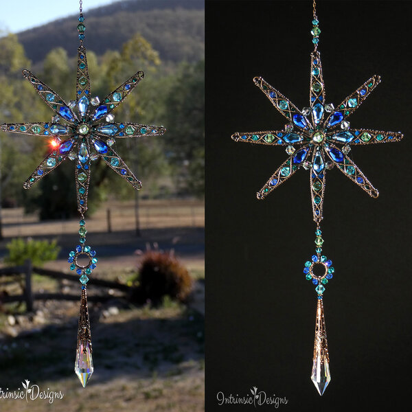 STAR MANDALA SWAROVSKI CRYSTAL WINDOW SUNCATCHER