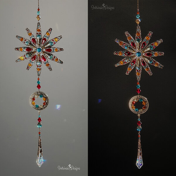 STAR MANDALA SWAROVSKI CRYSTAL WINDOW SUNCATCHER