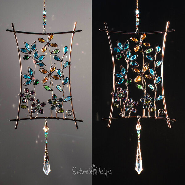 FIELD OF WILDFLOWERS MIXED CRYSTAL WINDOW SUNCATCHER