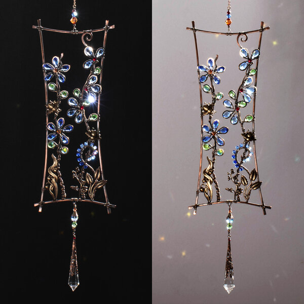 BEES IN A WILDFLOWER GARDEN ... MIXED CRYSTAL WINDOW SUNCATCHER
